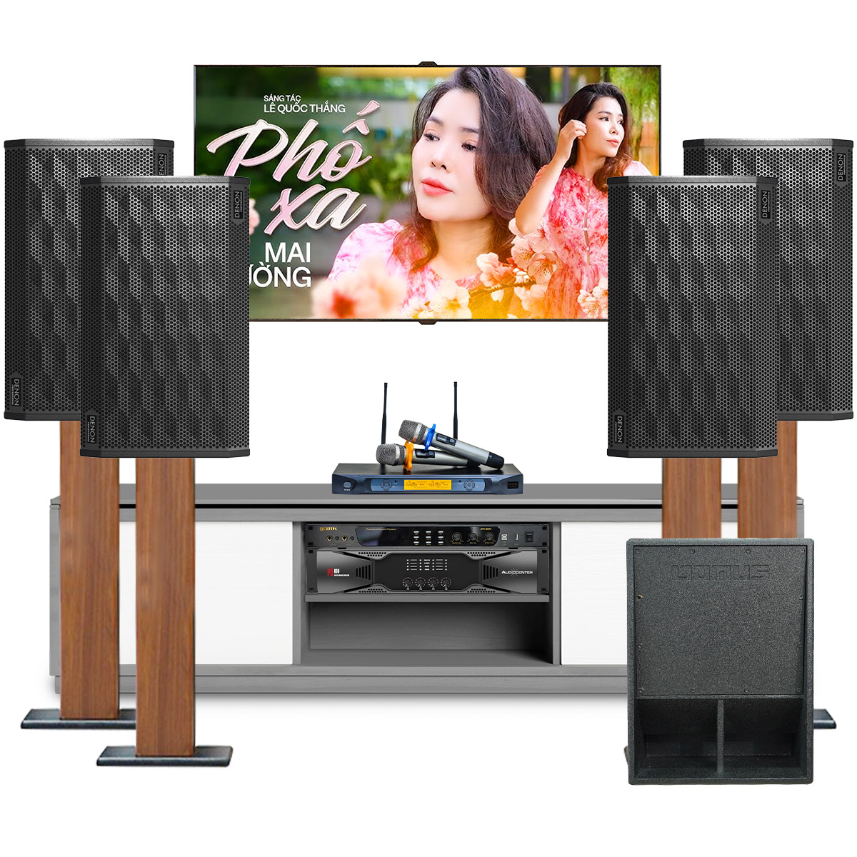 Dàn karaoke Denon Nhật 09 (Denon DP-R312, Audiocenter PD800, BIK BPR-8600, Domus Sub-15W, BCE VIP3000)