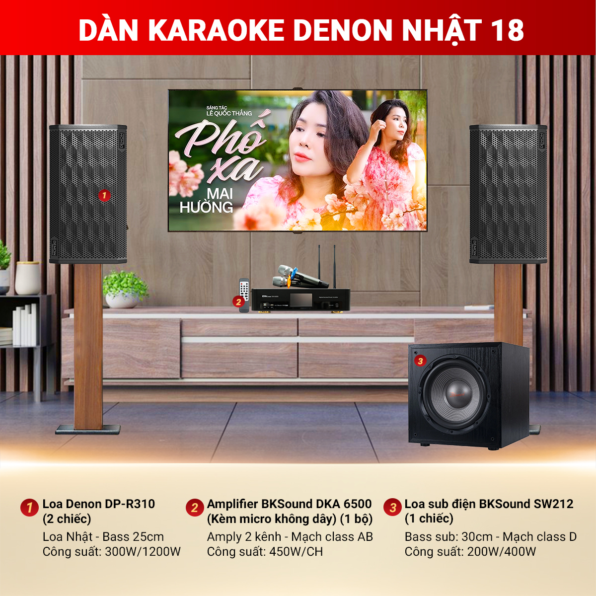 D&agrave;n karaoke Denon Nhật 18