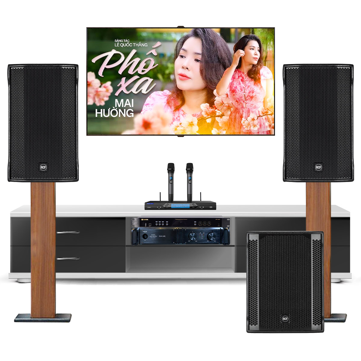 Dàn karaoke gia đình cao cấp RCF 13 (RCF CMAX 4112, DA-212K, BIK BPR-5800, RCF 705-AS MK3, BS9800)