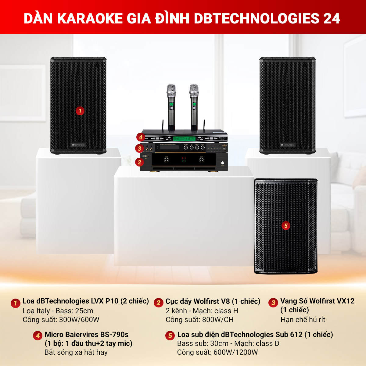 D&agrave;n karaoke gia đ&igrave;nh dBTechnologies 24
