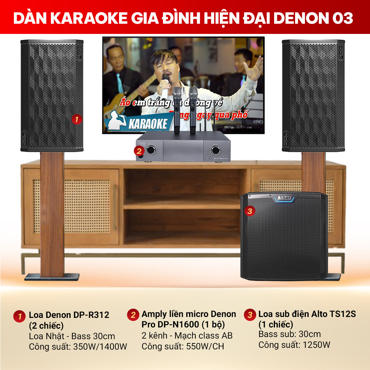 D&agrave;n karaoke gia đ&igrave;nh hiện đại Denon 03