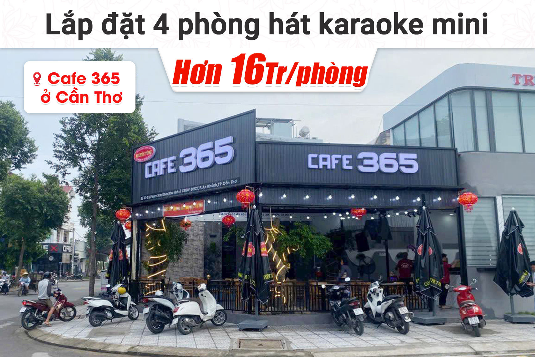 Lắp đặt 4 phòng karaoke box mini cho quán Cafe 365 tại Cần Thơ