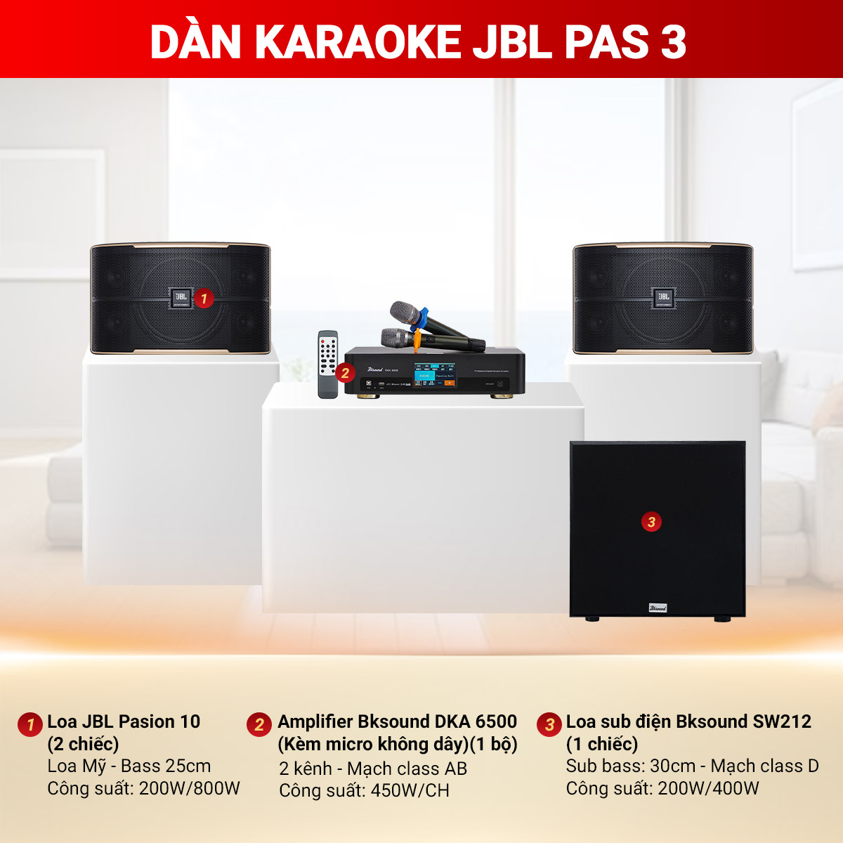 D&agrave;n karaoke JBL PAS 3