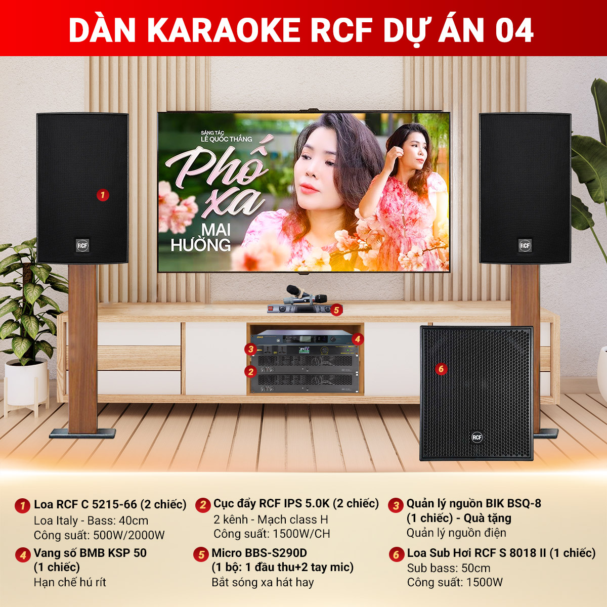 D&agrave;n karaoke RCF dự &aacute;n 04