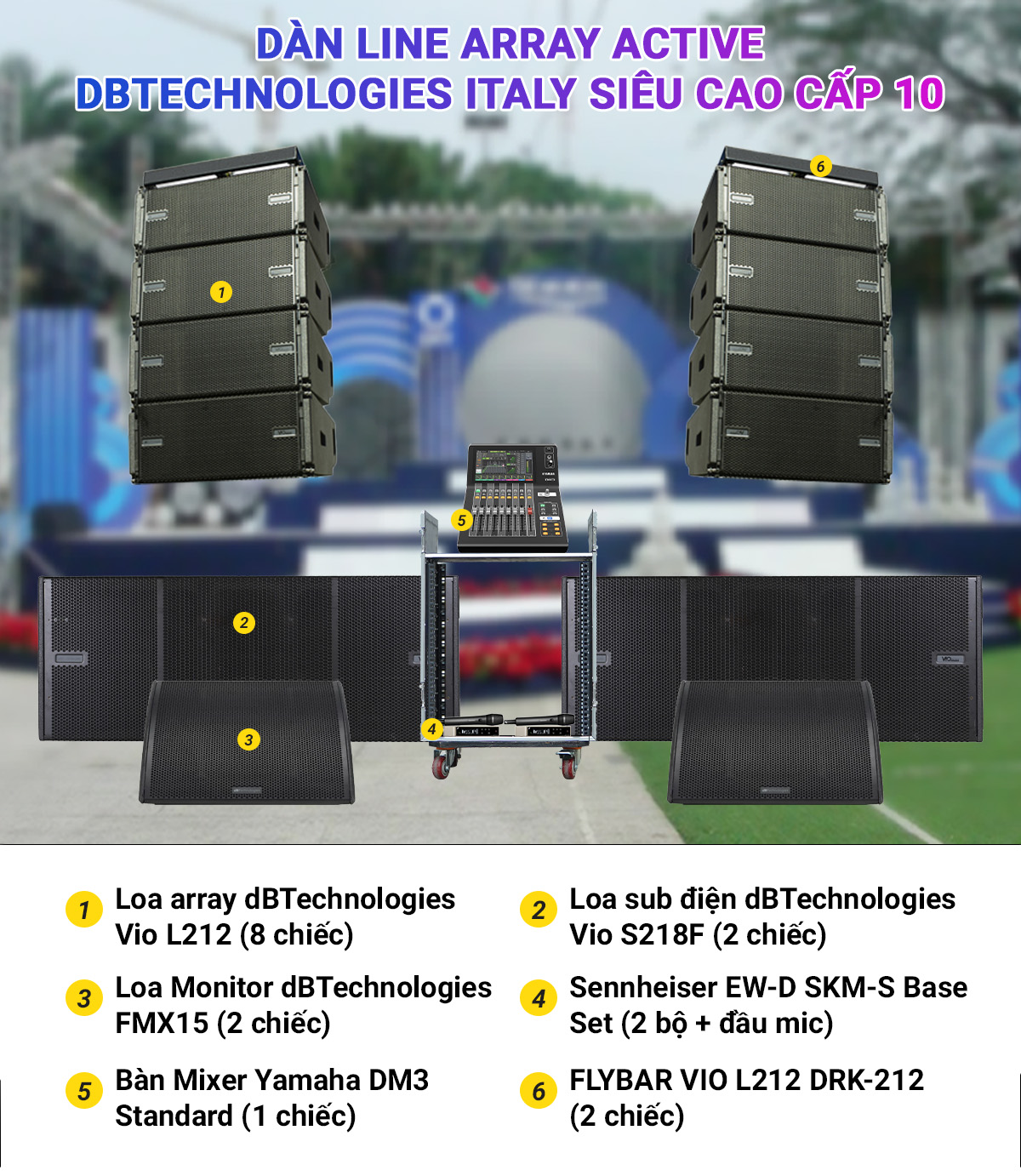 D&agrave;n Line Array Active dBTechnologies ITALY si&ecirc;u cao cấp 10