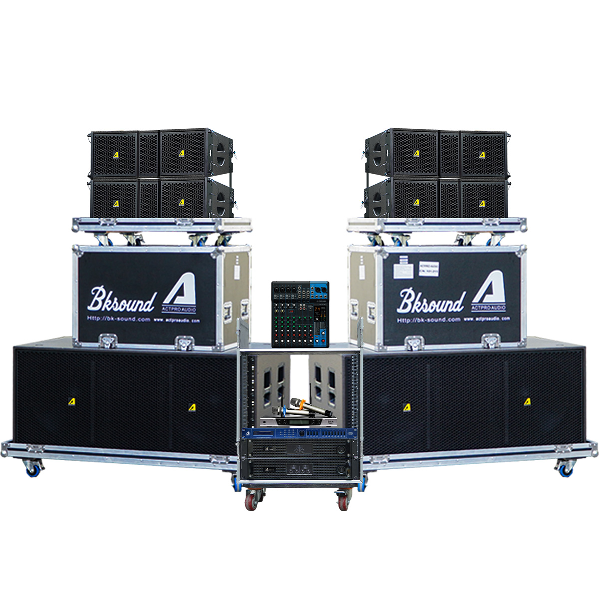 Dàn âm thanh Line Array 2 way Passive Actpro 01( Actpro KR210F New, Actpro KR28F New, Actpro QD4.13, Yamaha MG 10XU ...)