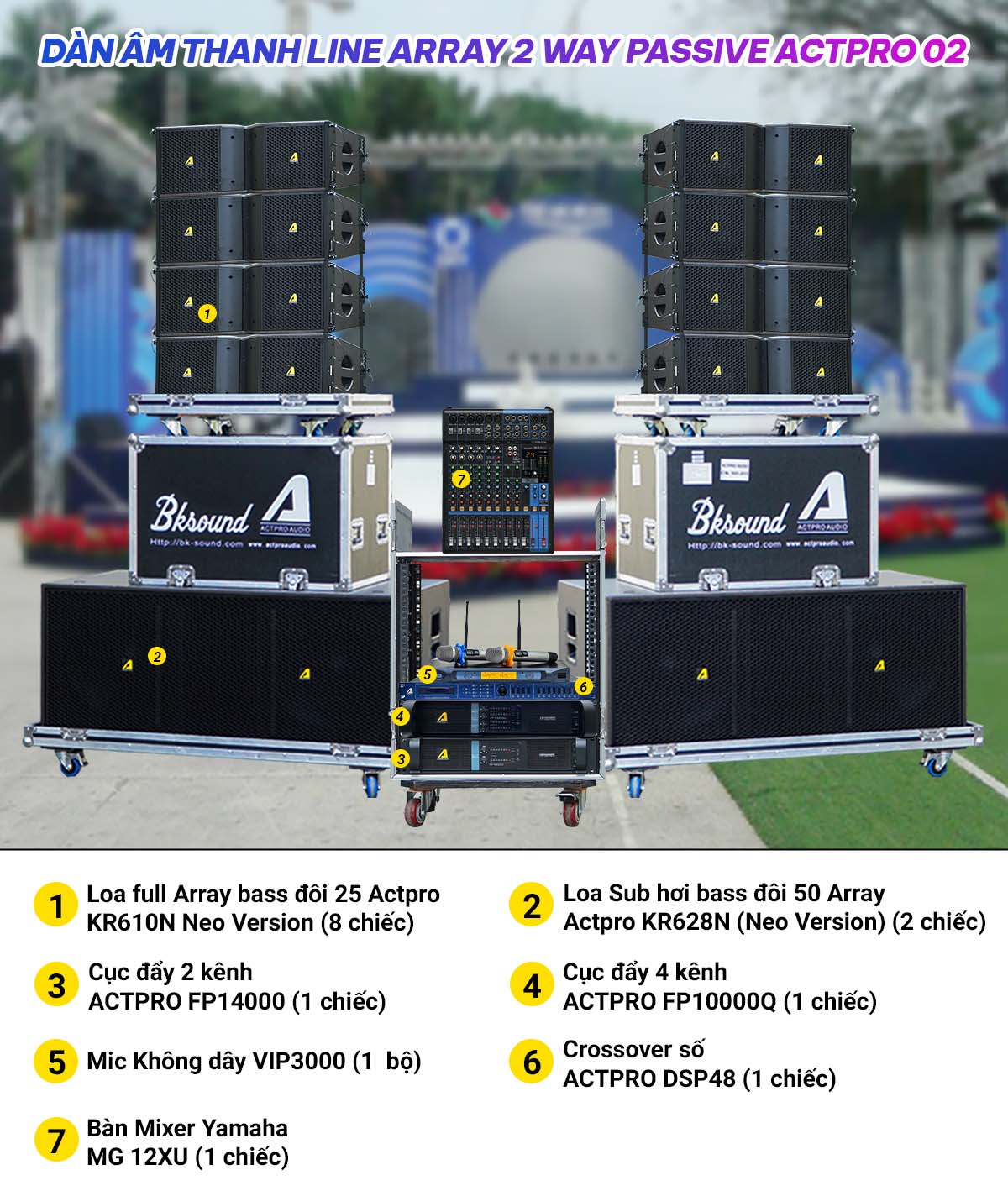 D&agrave;n &acirc;m thanh Line Array Passive Actpro 02