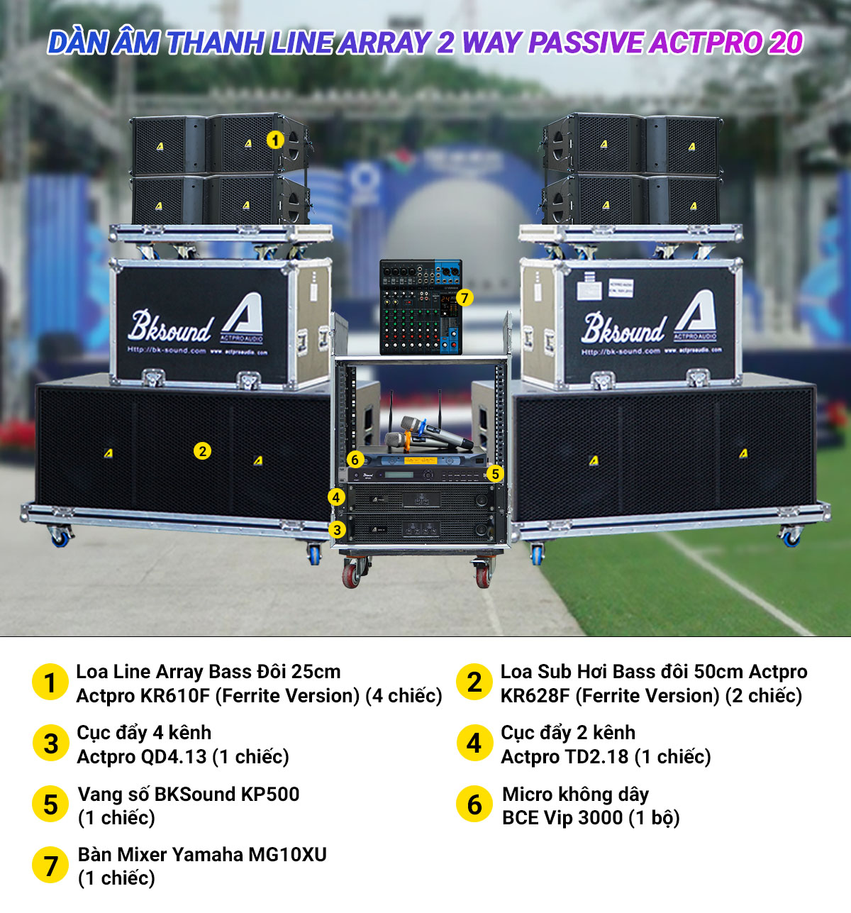 Dàn âm thanh Line Array 2 way Passive Actpro 20