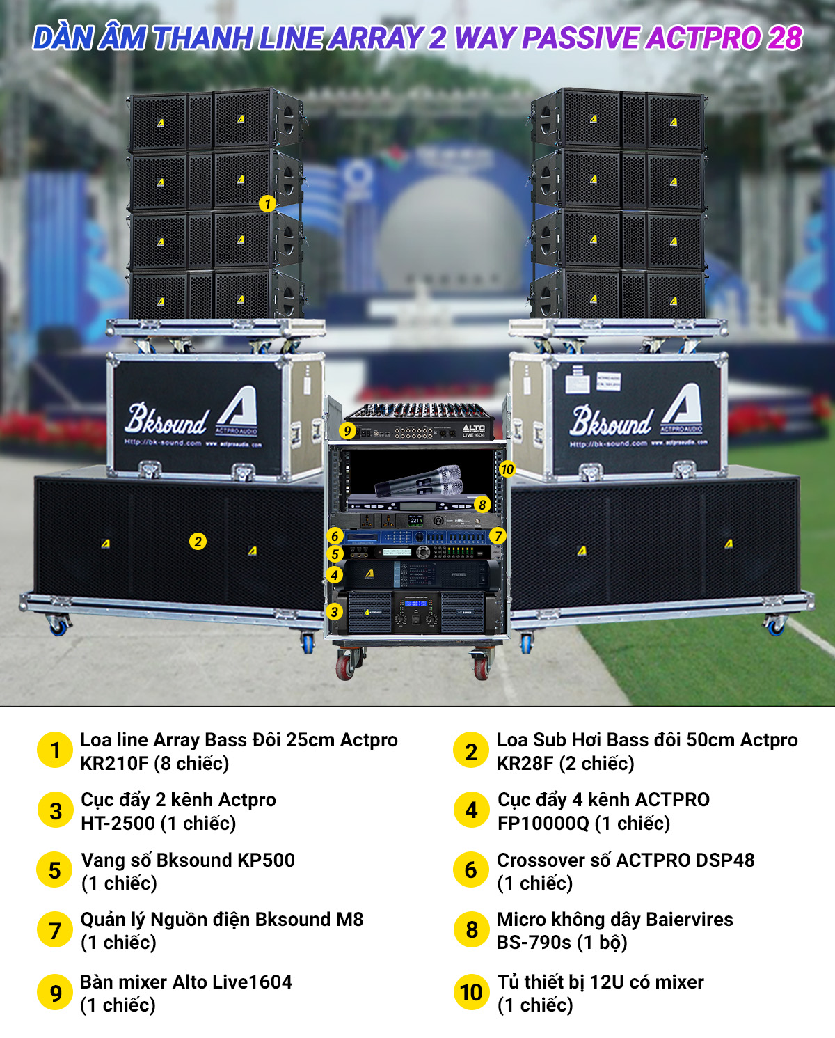 Dàn Âm Thanh Line Array 2 Way Passive Actpro 28