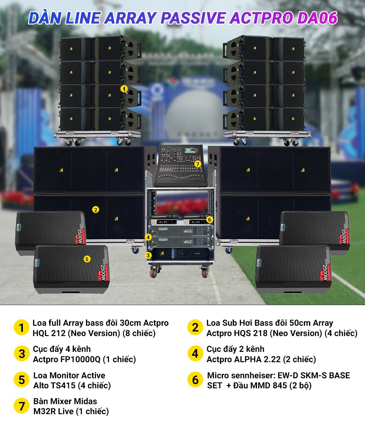 D&agrave;n Line Array Passive Actpro DA06