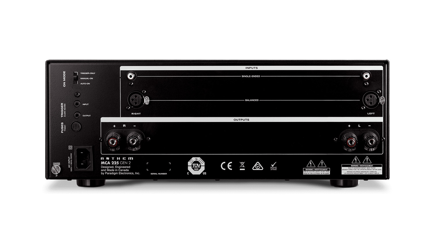 Amply Anthem MCA 225 GEN 2 mặt sau