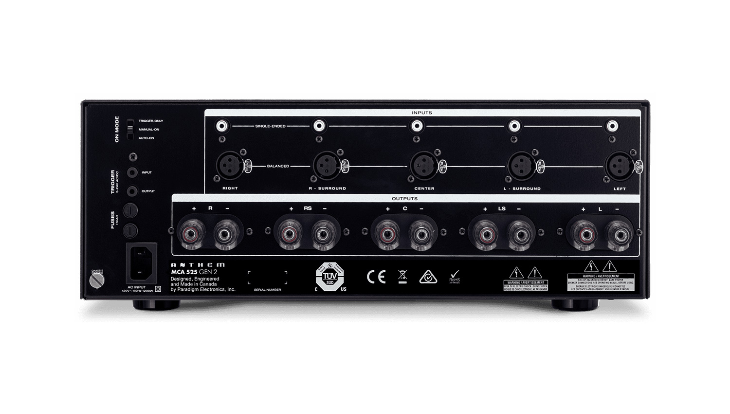 Amply Anthem MCA 525 GEN 2 mặt sau