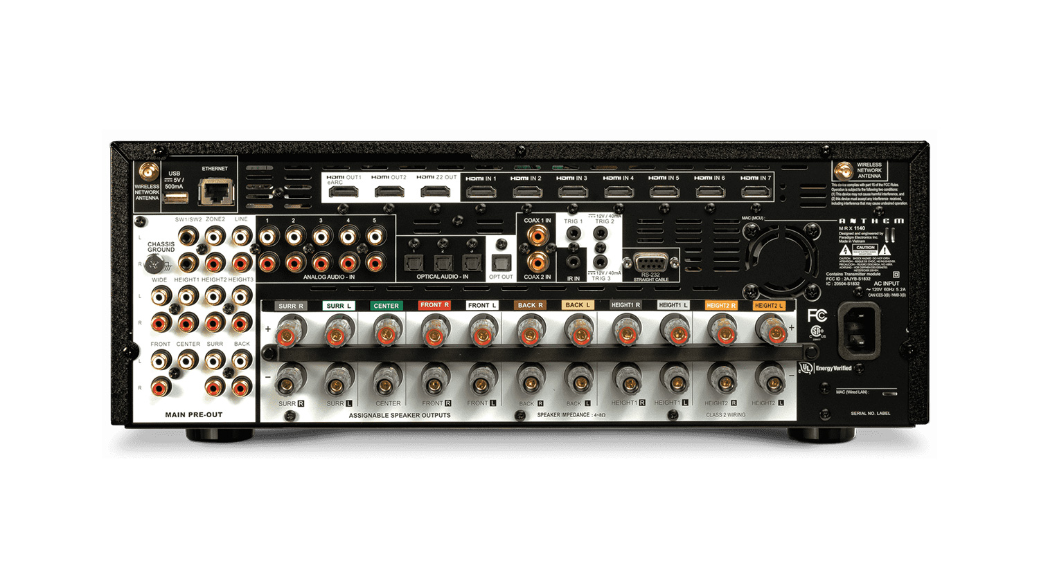 Amply Anthem MRX 1140 mặt sau