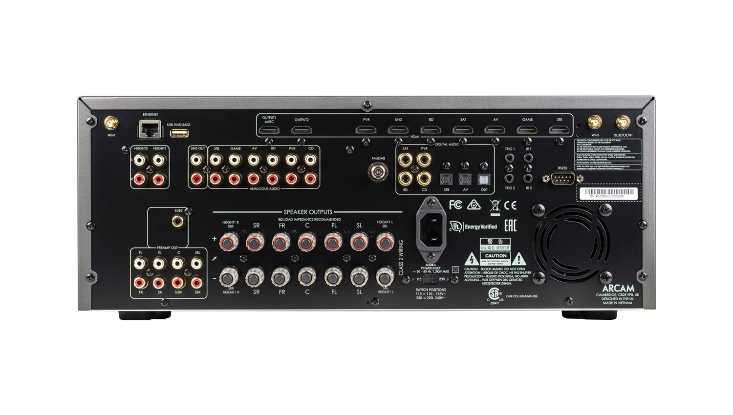 Amply Arcam AVR11 mặt sau