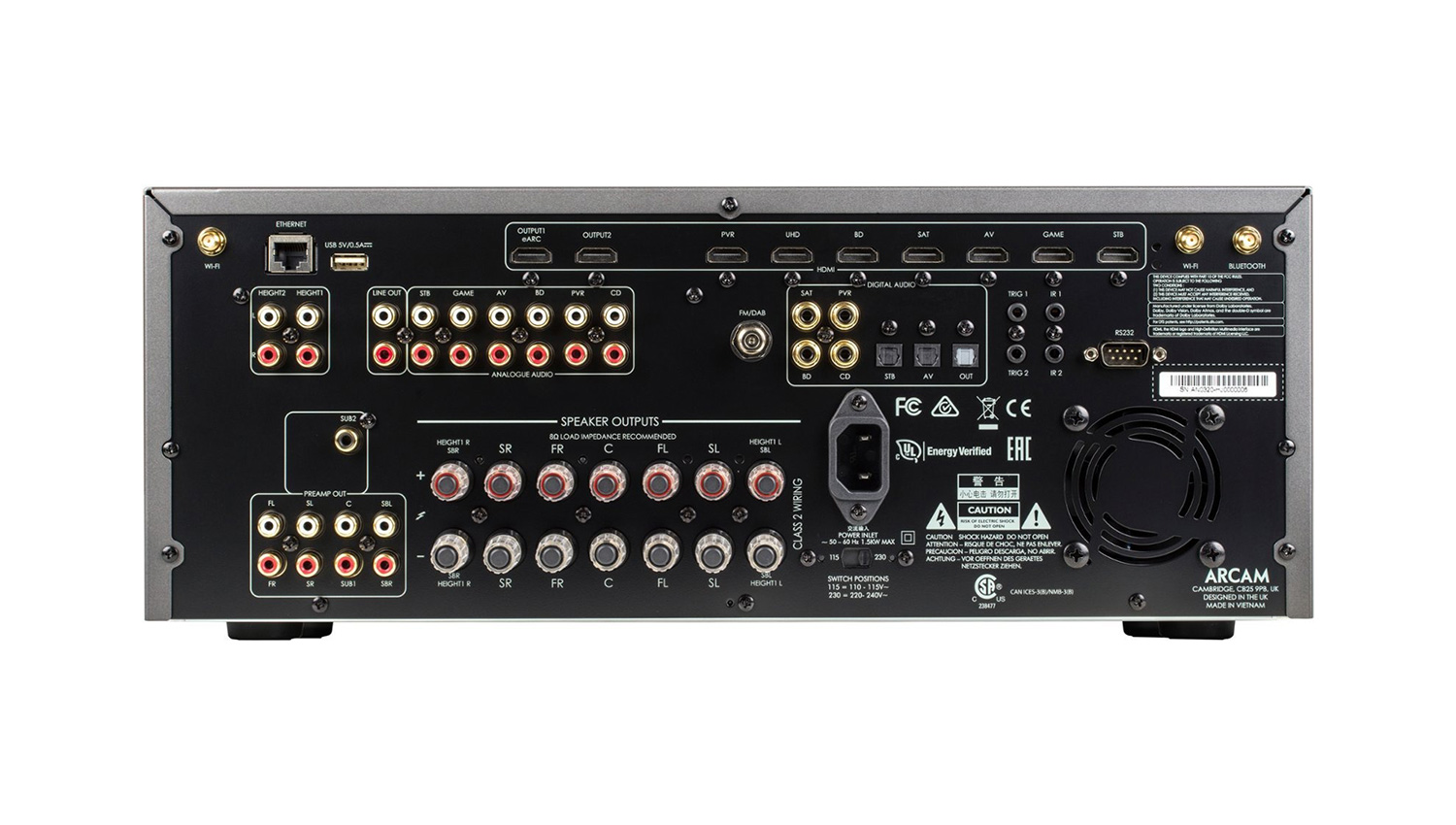 Amply Arcam AVR5 mặt sau