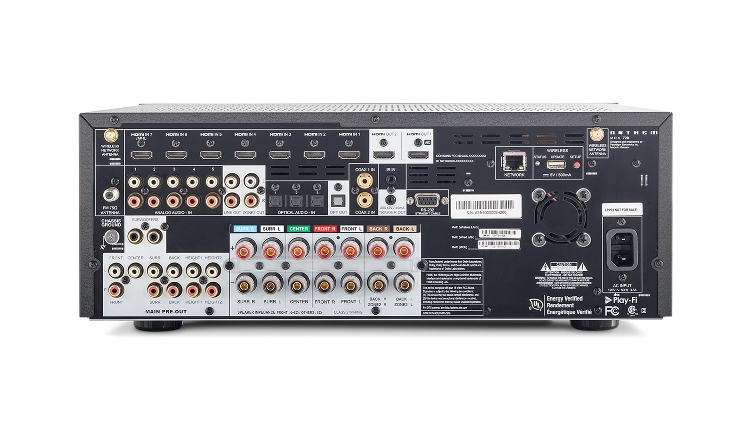 Amply Athem MRX 720 mặt sau