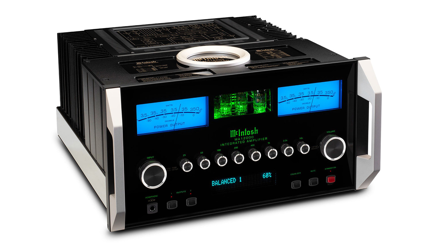 Amply McIntosh MA12000 mặt nghiêng