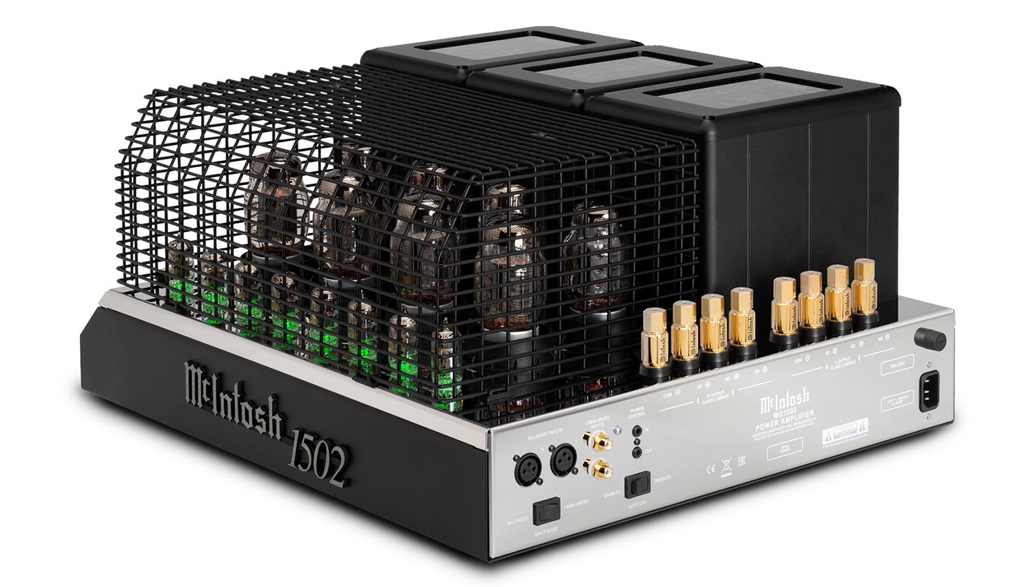 Power Amply McIntosh MC1502 mặt nghiêng trái