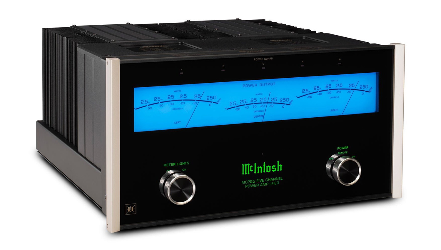 Amply McIntosh MC255 mặt nghiêng phải