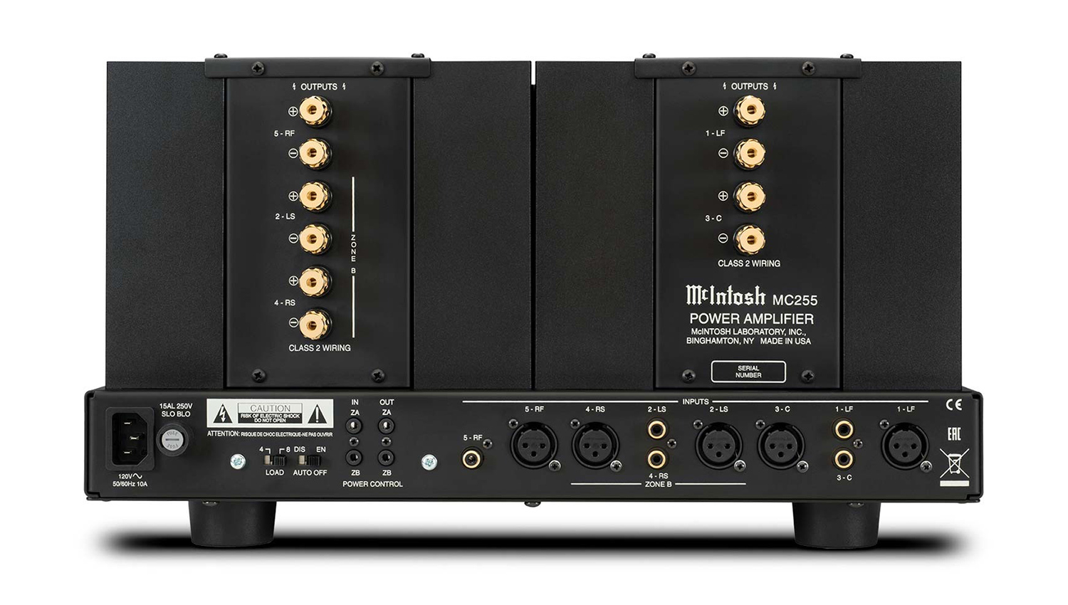 Amply McIntosh MC255 mặt sau