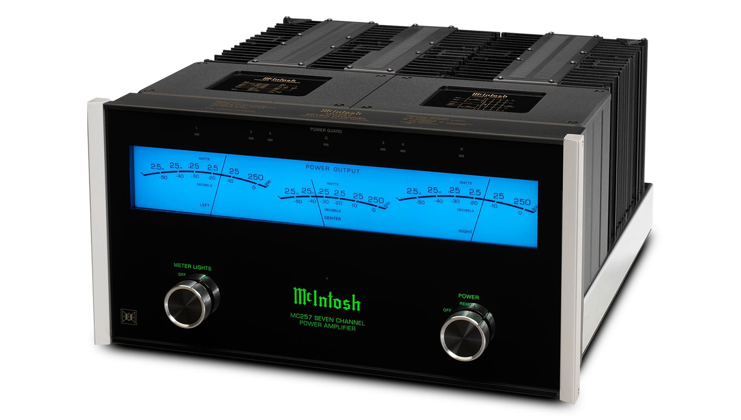 Amply McIntosh MC257 mặt nghiêng trái