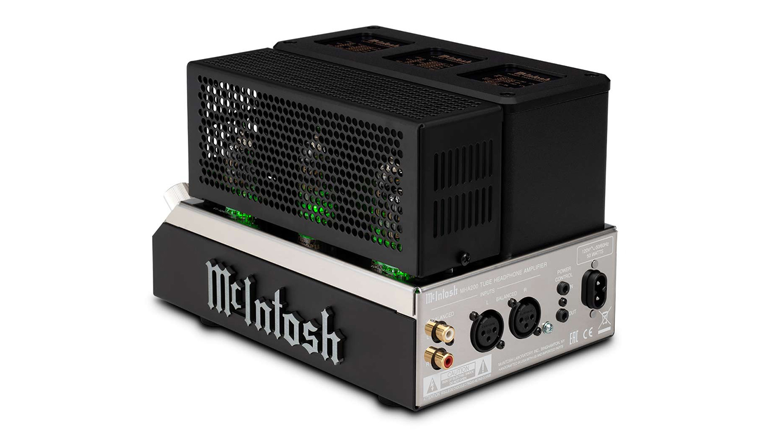 Amply đèn McIntosh MHA200 mặt nghiêng phải