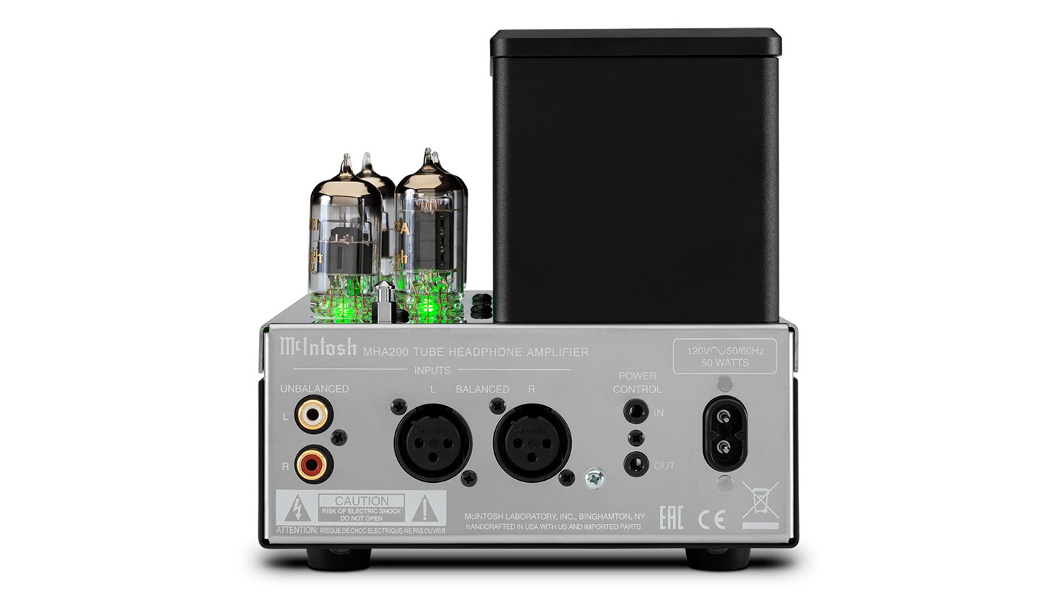 Amply đèn McIntosh MHA200 mặt sau