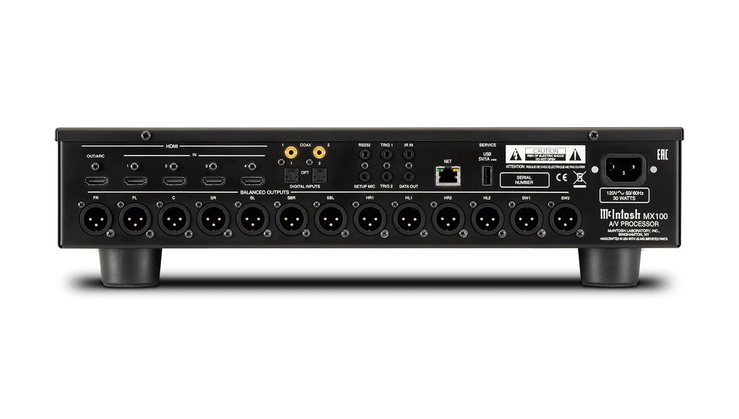 Amply McIntosh MX100 mặt sau