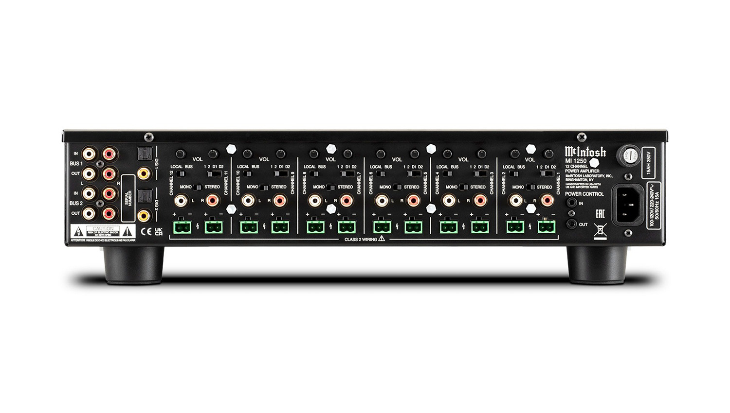 Amply McIntosh MI1250 mặt sau