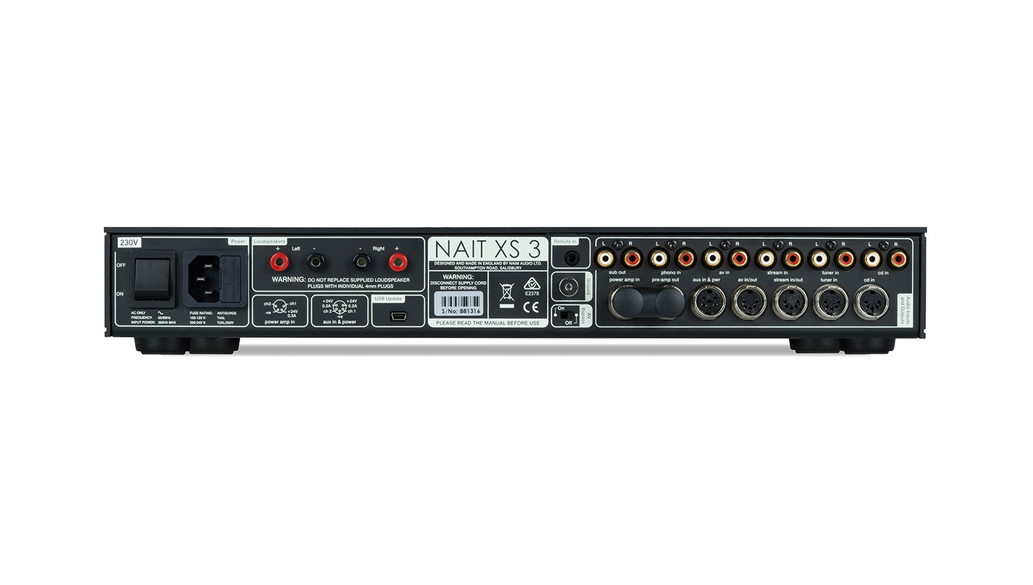 Amply Naim Nait XS 3 mặt sau