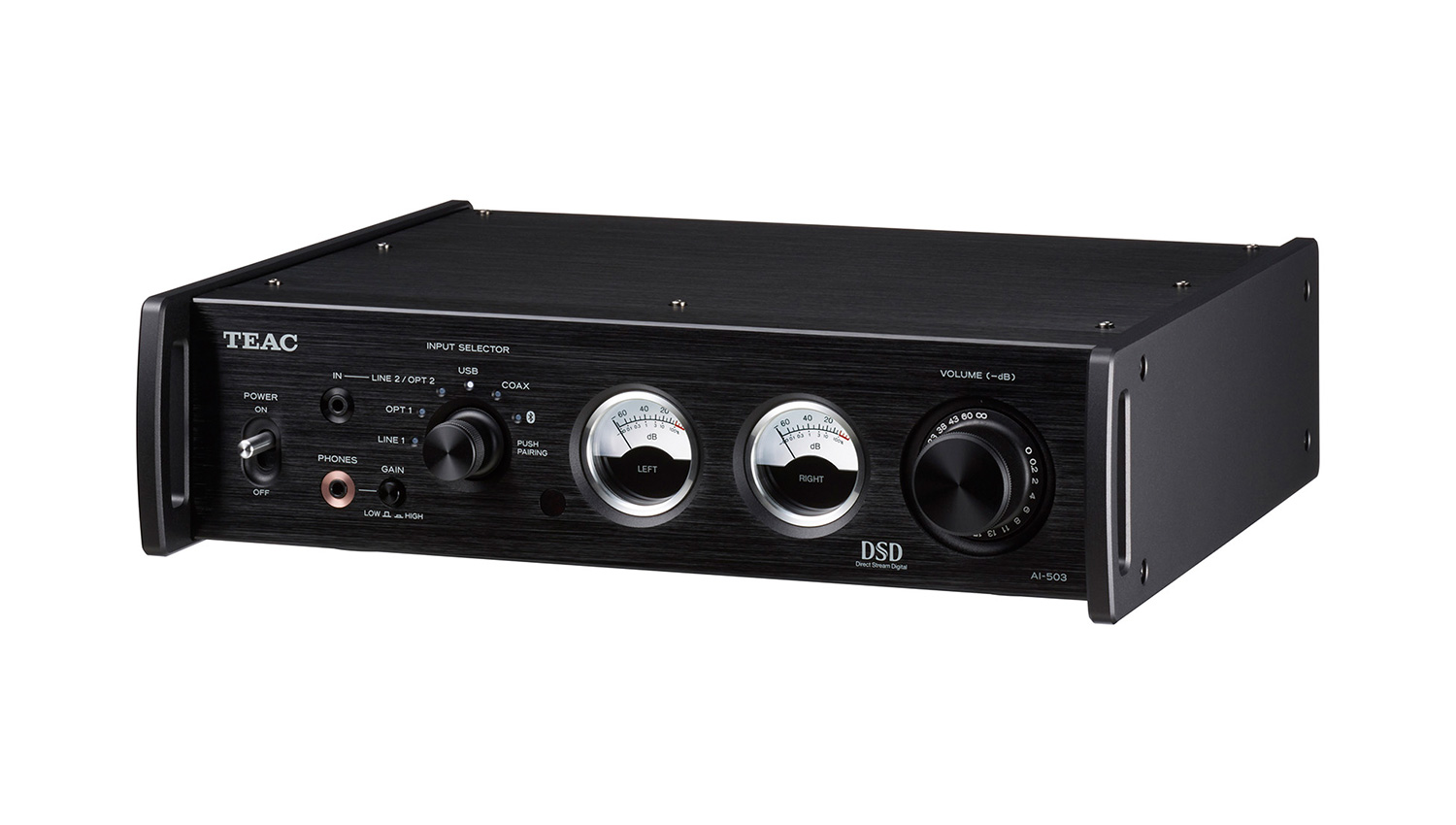Amply Teac AI-503 mặt nghiêng phải