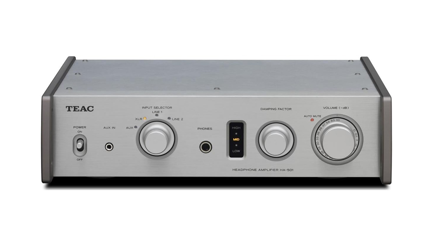 Amply Teac HA-501E Silver mặt trước