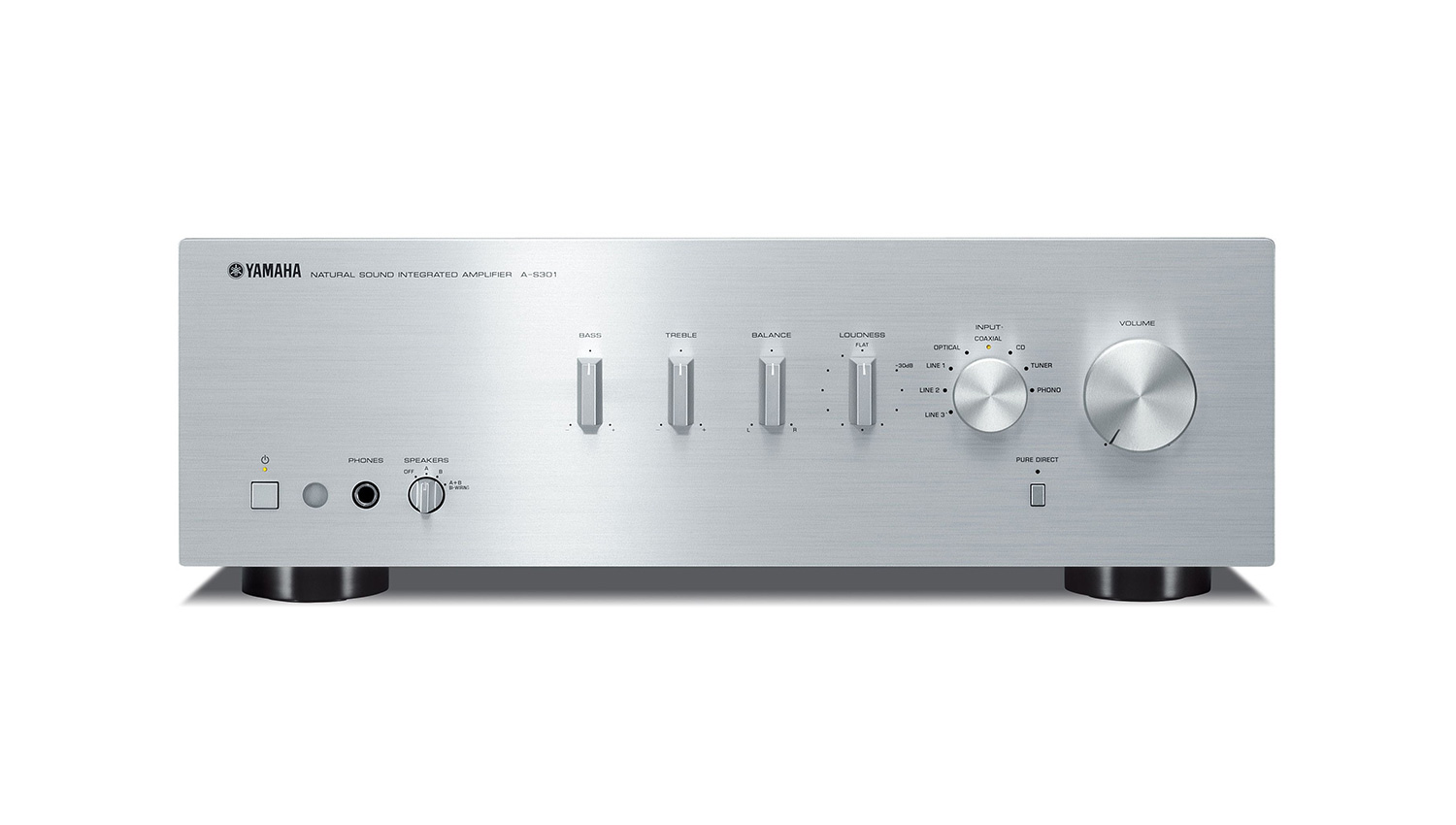 Amply Yamaha A S301 silver mặt trước-1