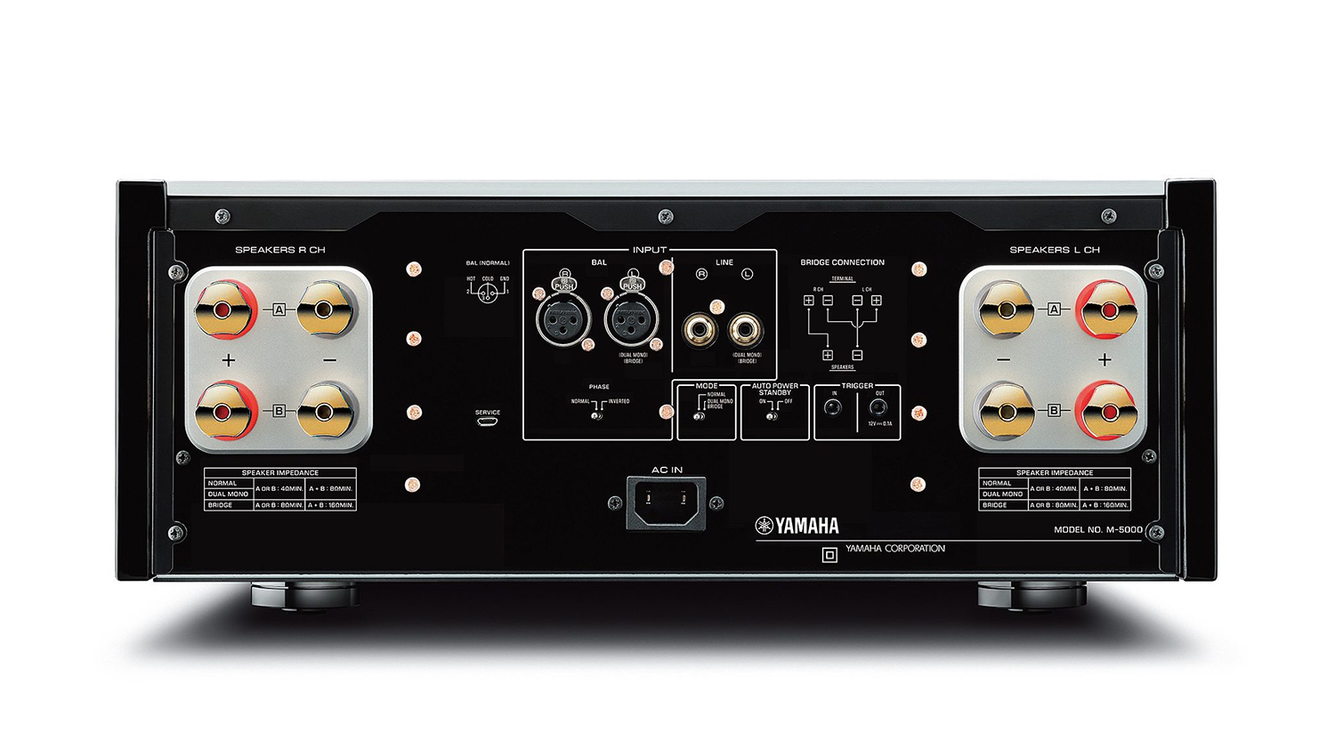 Amply Yamaha M-5000 mặt sau