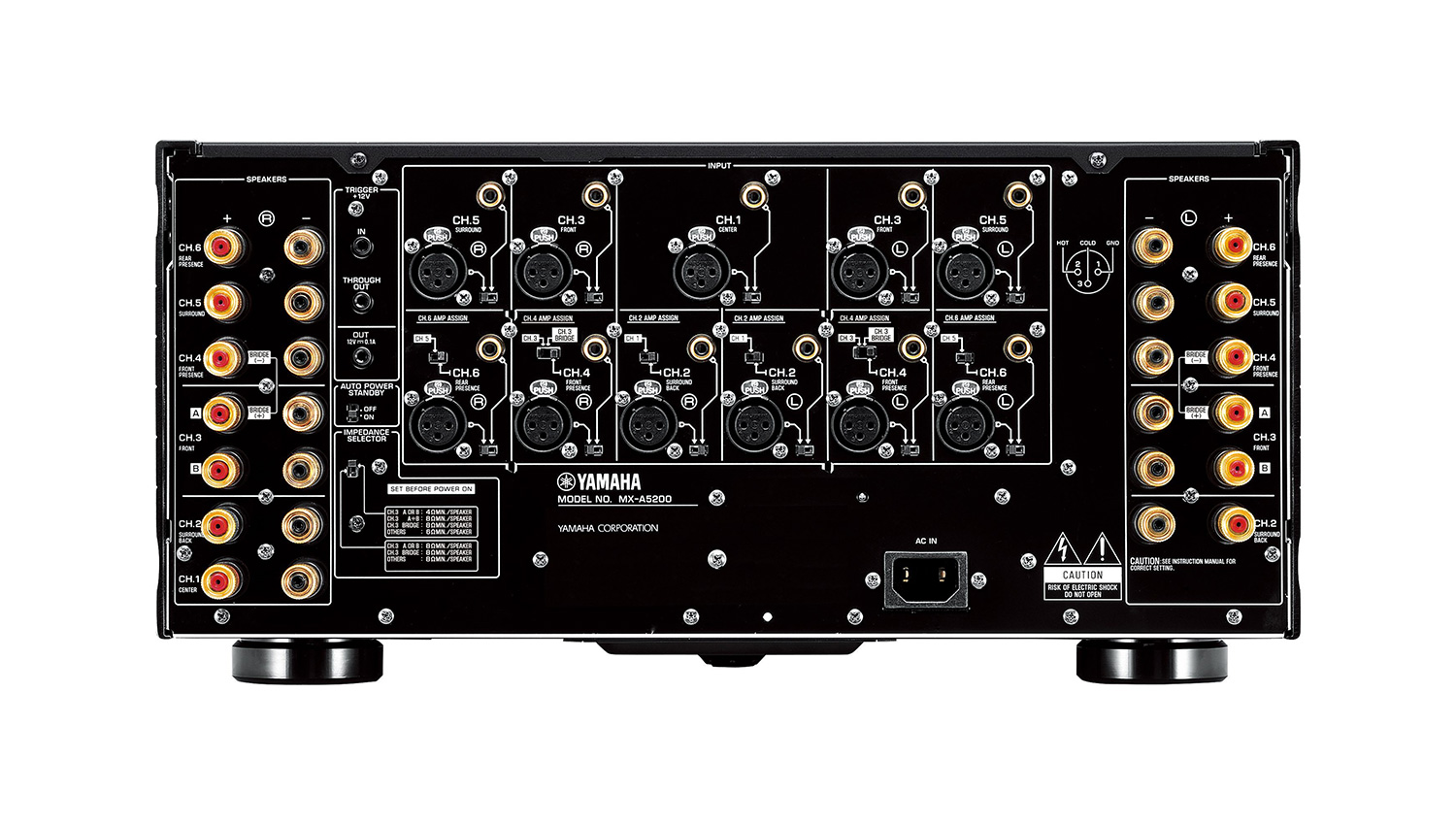 Amply Yamaha MX A5200 mặt sau