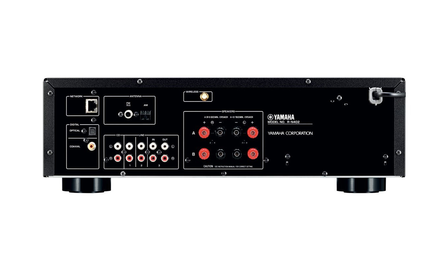 Amply Yamaha R N402 mặt sau