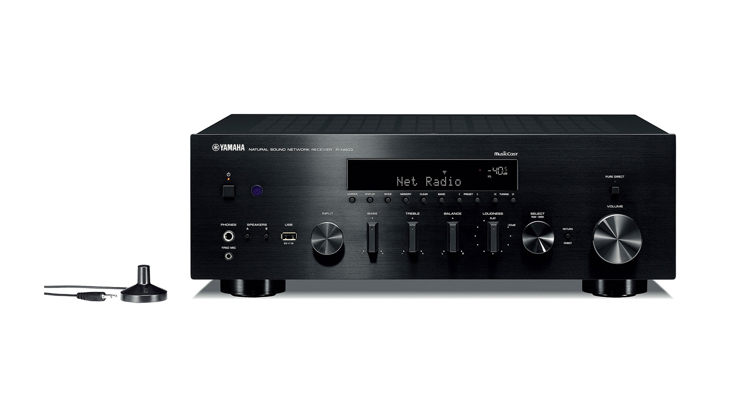 Amply Yamaha R N803 black mặt trước