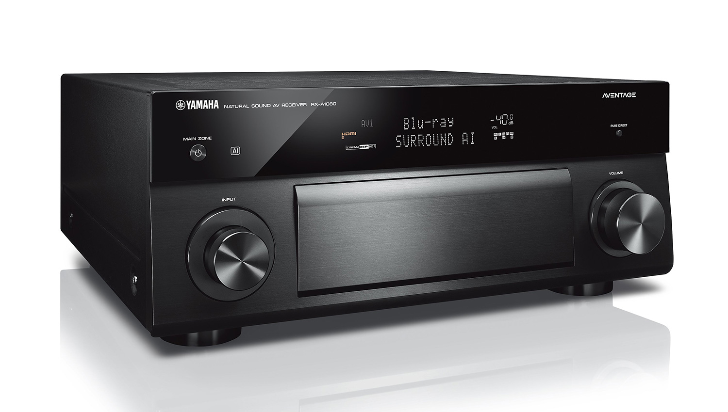 Amply Yamaha RX A1080 black mặt nghiêng phải
