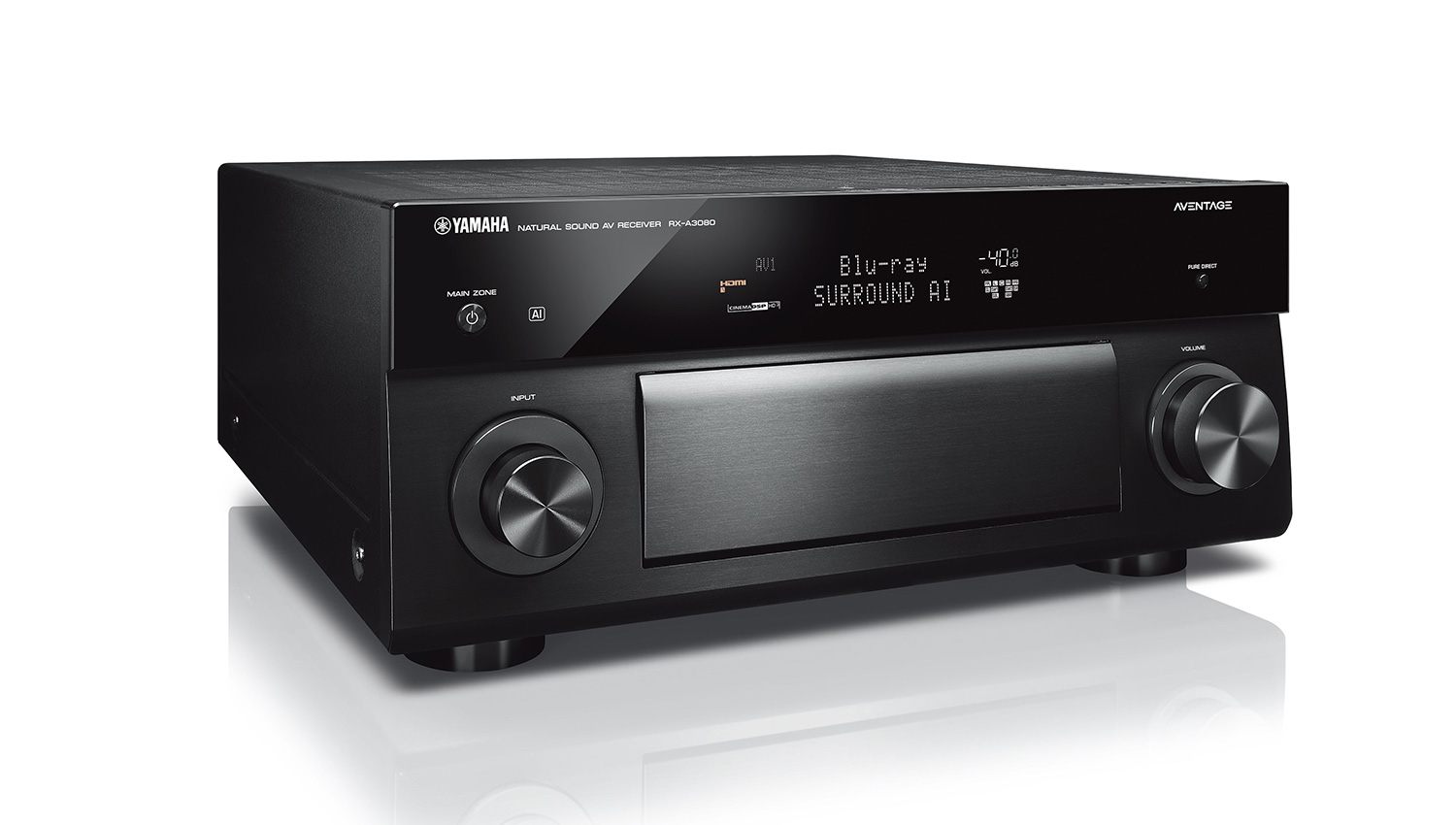 Amply Yamaha RX A3080 mặt nghiêng phải