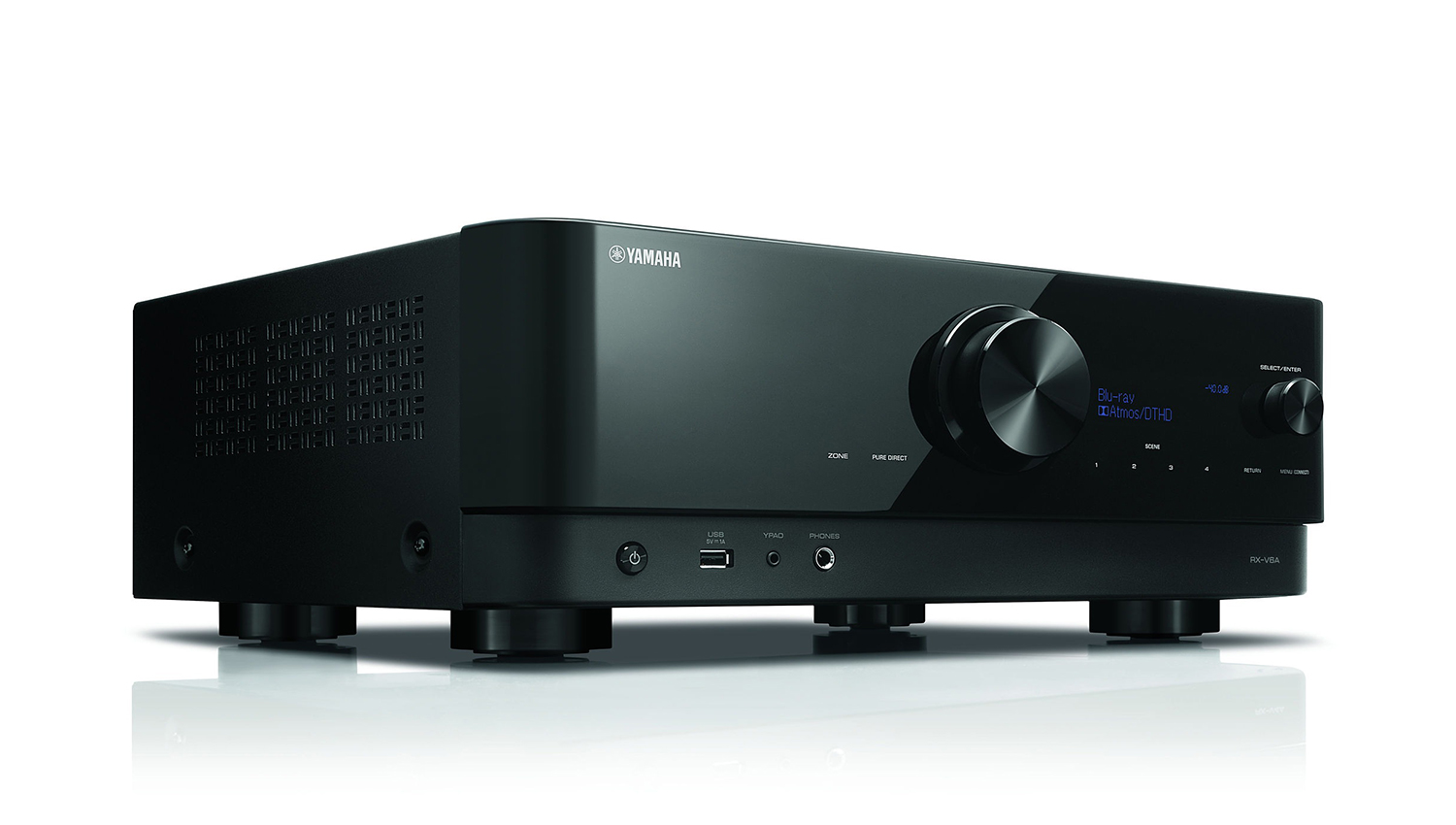 Amply Yamaha RX V4A mặt nghiêng