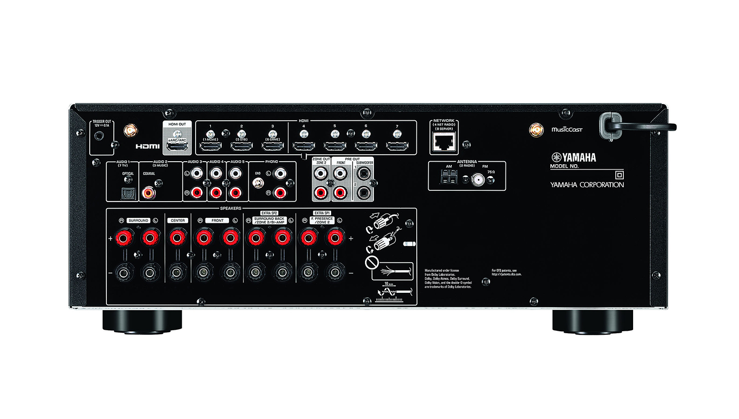 Amply Yamaha RX V4A mặt sau