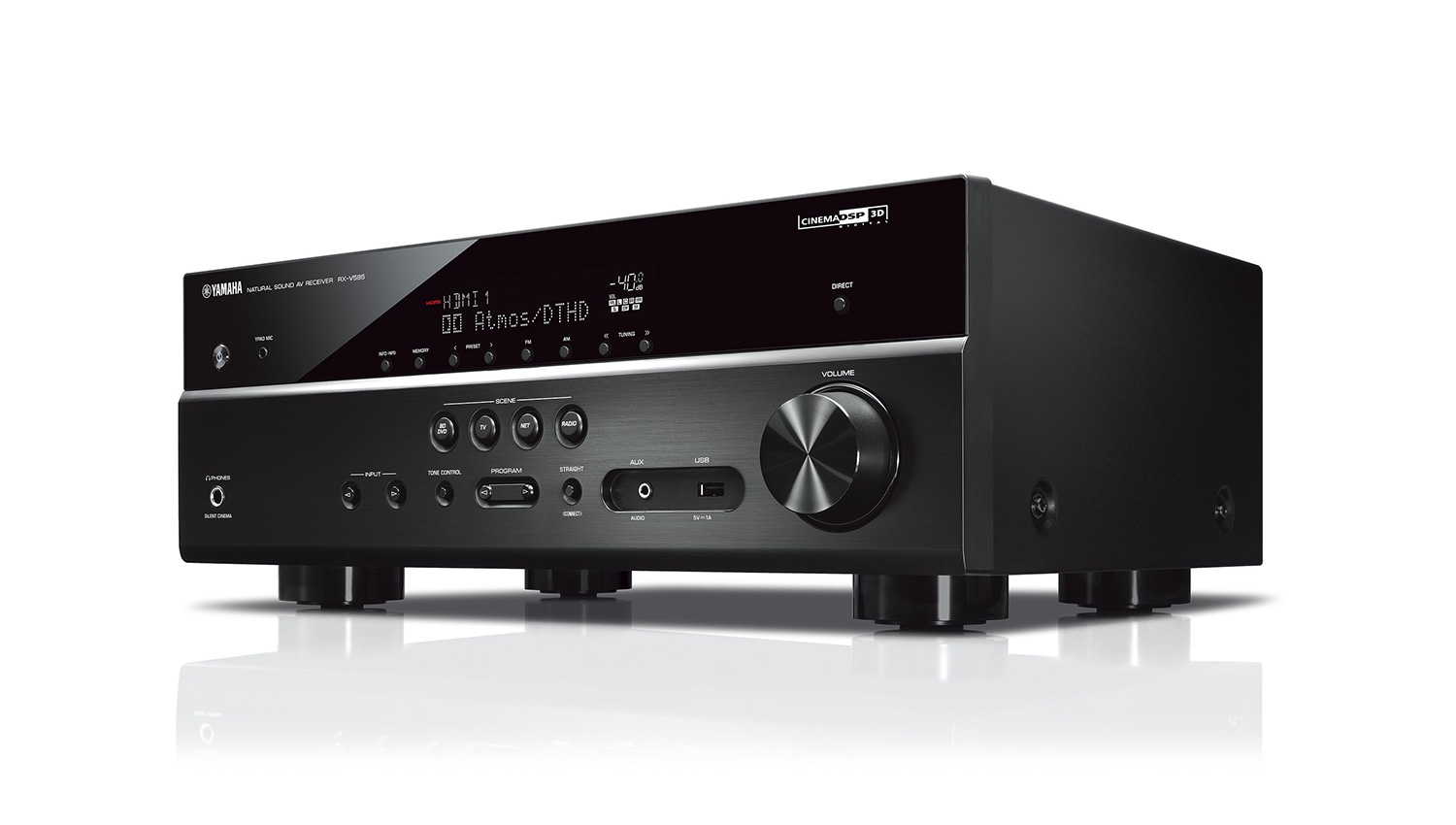 Amply Yamaha RX-V585 mặt nghiêng trái