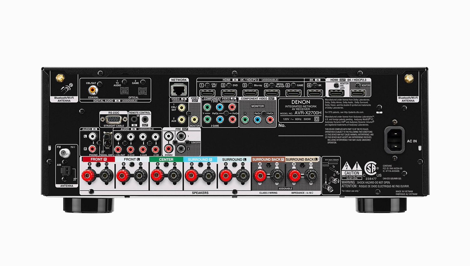 mặt sau Amply Denon AVR-X2700H