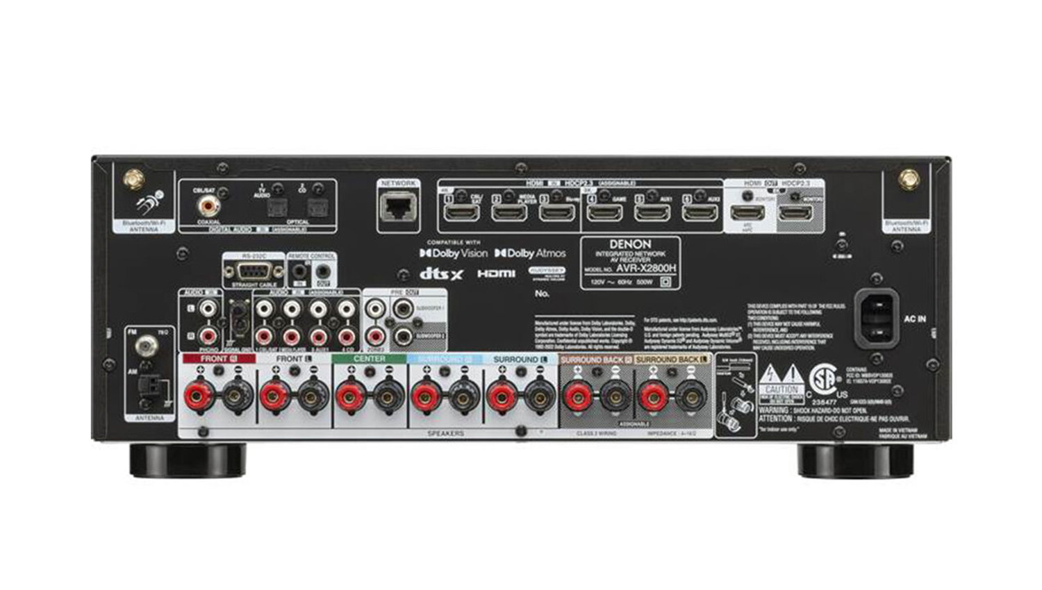 mặt sau Amply Denon AVR-X2800H