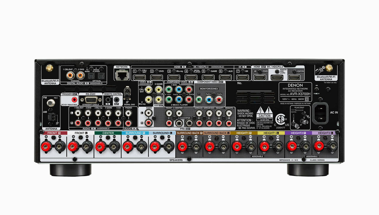 mặt sau Amply Denon AVC X3700H