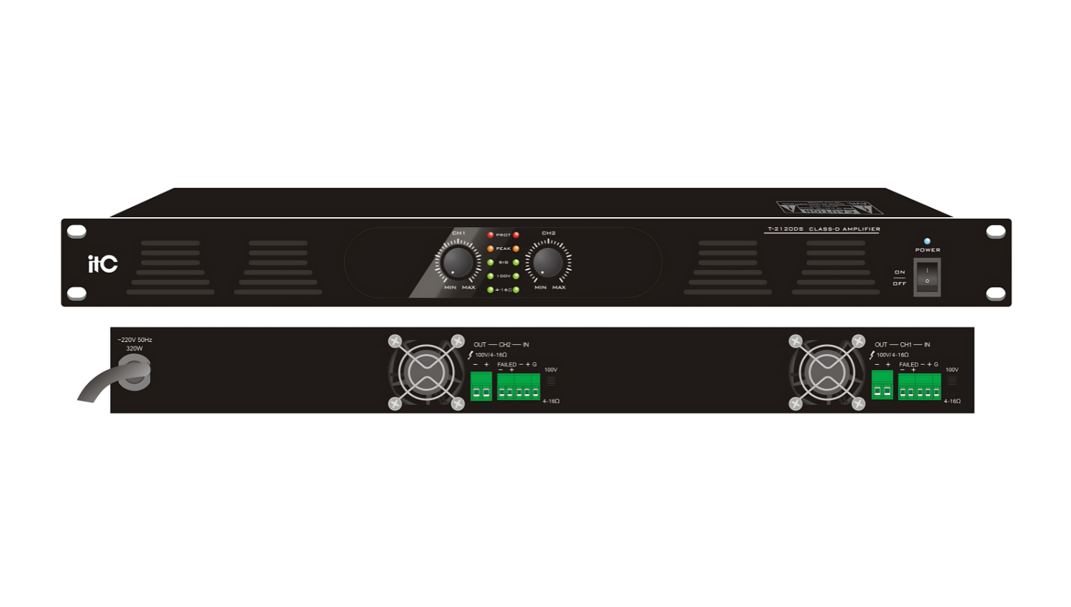 Amply ITC 2 kênh Class D T-2500DS