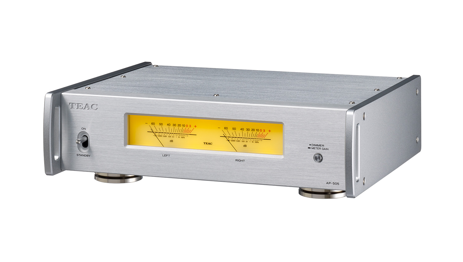 Amply Teac AP-505 Silver mặt nghiêng phải