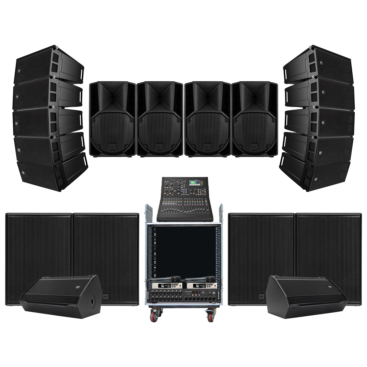 Dàn âm thanh line Array RCF ITALY 01 (RCF HDL 6-A, RCF SUB 8003-AS MK3, RCF ST 12-SMA II, RCF ART 710-A MK5...)