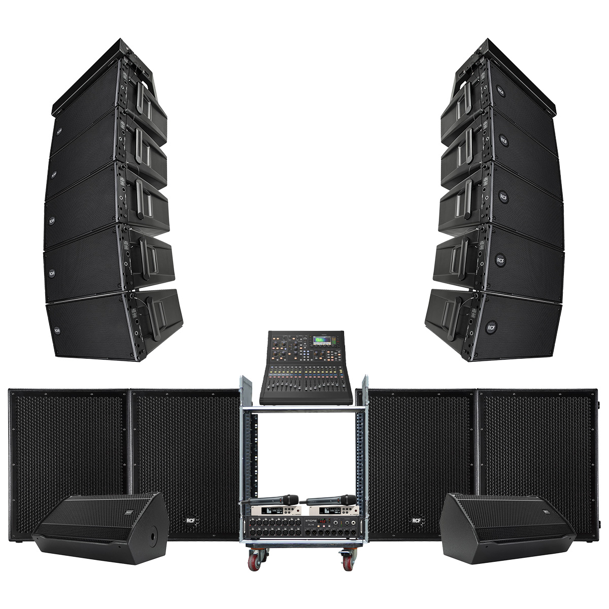 Dàn âm thanh line Array RCF ITALY 02 (RCF HDL 10-A, RCF SUB 8004-AS, RCF ST 12-SMA II, Midas M32R Live...)