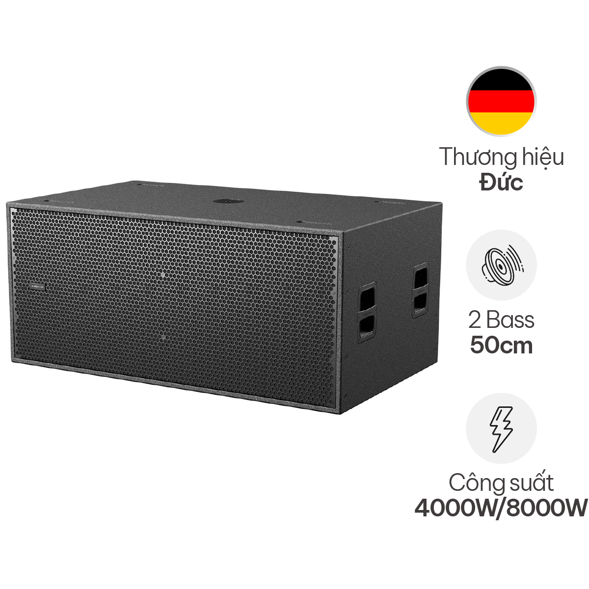 Loa sub điện Audiocenter Avanda 218A (2 bass 50cm, 8000W, DSP, 144dB)